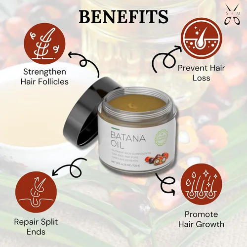 Miniatura 6 de Aceite de batana orgánico para el crecimiento y el grosor del cabello para hombres y mujeres, aceite para el cabello aprobado por el Dr. Sebi