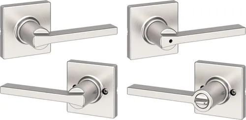 Miniatura 24 de Kwikset Casey - Manija de puerta de paso interior, palanca para puertas de armario y pasillo, manija reversible sin bloqueo, negro mate