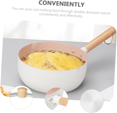 Miniatura 3 de 1 juego de sartén antiadherente multifuncional olla de cocina para guisos de fideos instantáneos y comida mango ergonómico fácil de limpiar tapa