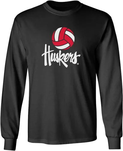 Miniatura 20 de CornBorn Elige tu diseño - Camisetas de manga larga de voleibol de Nebraska Voleibol Script Huskers - Blanco