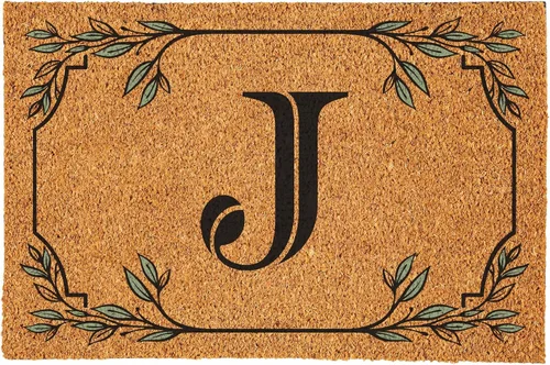 Miniatura 41 de Evergreen Flag Alfombra de puerta de fibra de coco monograma Letra B Alfombra para puerta delantera para interiores y exteriores 71x41 cm