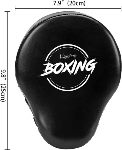 Miniatura 4 de Valleycomfy - Manoplas de boxeo curvadas de piel sintética para entrenamiento Rojo