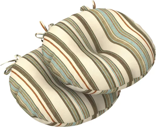 Miniatura 32 de LVTXIII Juego de 2 cojines para sillas de bistro para exteriores, 15 x 15 x 4 pulgadas, cojines de asiento redondos para sillas de patio, para todo