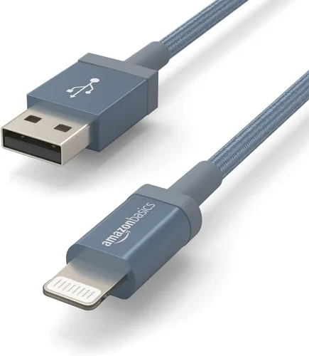 Miniatura 3 de Amazon Basics - Cable cargador USB trenzado de nailon - Cargador para iPhone con certificación MFi Gris-oscuro