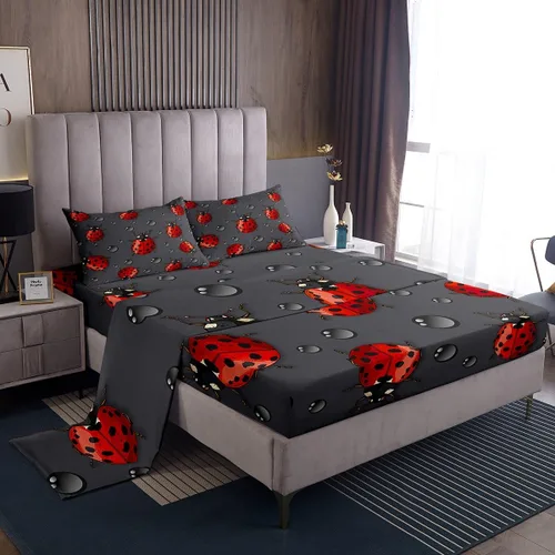 Miniatura 22 de Erosebridal Juego de sábanas de colibrí, tamaño individual, arte con flores de lirio, pájaros y salpicaduras de color en acuarela, juego de ropa