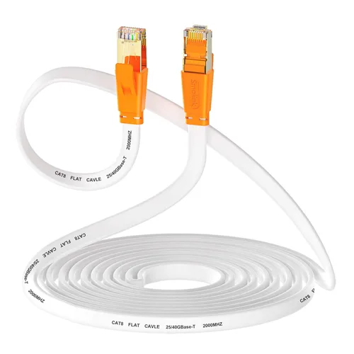 Miniatura 8 de Cable Ethernet Smolink de 1.5 pies, cable de red de alta velocidad Cat 8 de 40 Gbps, 2000 MHz, cable LAN SFTP RJ45 blindado de alta resistencia