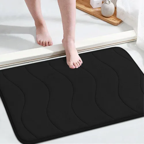 Miniatura 24 de Flamingo P Alfombra de Baño de Espuma Viscoelástica Tapetes de Baño Alfombra Antideslizante Absorbente de Agua para Ducha, 24x17 pulgadas, Verde Aqua