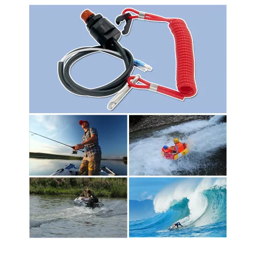 Miniatura 6 de ZOOKOTO Cordón universal para motor fuera de borda para interruptor de parada urgente y cordón de seguridad para Yamaha/Tohatsu/Honda Motores fuera