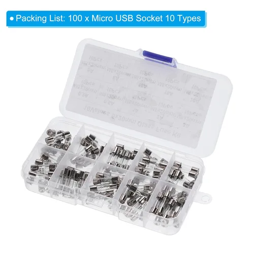 Miniatura 3 de PATIKIL Kit surtido de fusibles de vidrio de soplado rápido de 0.197 x 0.787 in, paquete de 100 fusibles de tubo de vidrio de soplado rápido de 250V