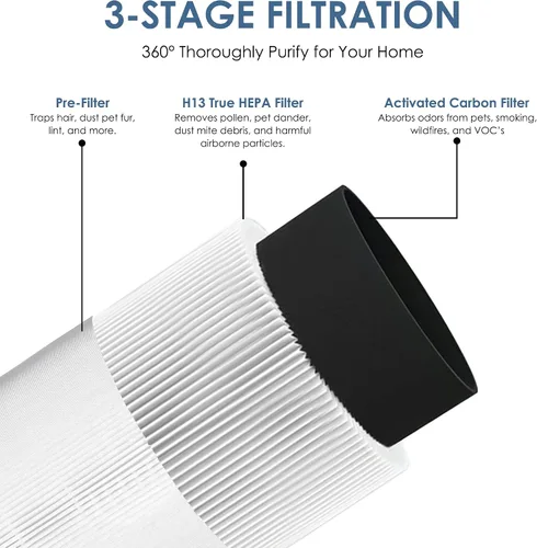 Miniatura 3 de Filtro de repuesto B-D02L/M05, compatible con MOOKA M05, B-D02L; funciona para VEWIOR B-D02U y para purificador de aire Tailulu D10, juego