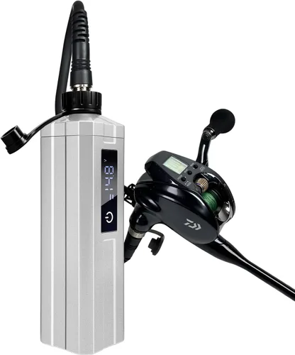 Super Mini batería de carrete de pesca eléctrica. último modelo con pantalla LED digital. Compatible con carretes eléctricos Daiwa y Shimano.