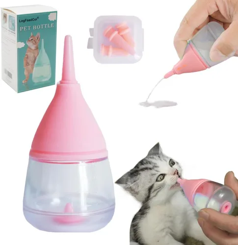 Botellas de gatito para lactancia, biberones para cachorros para lactancia, leche para cachorros, diseño de comedero antiasfixia, con 3 pezones de