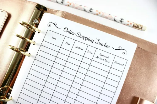 Miniatura 3 de Planificador de tamaño A5 para seguimiento de compras en línea, tamaño A5, insertos de seguimiento de compras en línea para Kate Spade A5, Louis