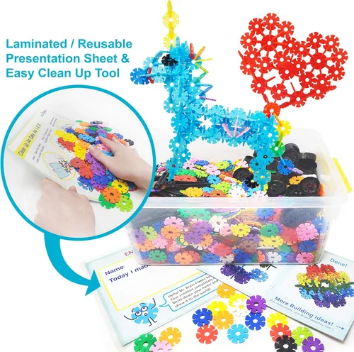 Miniatura 5 de Brain Flakes Kit de construcción y construcción de 2500 piezas, una alternativa creativa y educativa a los bloques de construcción, piezas de ruedas