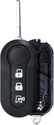 Keymall Carcasa de repuesto para llavero de automóvil RAM ProMaster 1500 2500 3500 City 2015-2019 para Fiat 500 Ducato 3 botones, solo la carcasa de