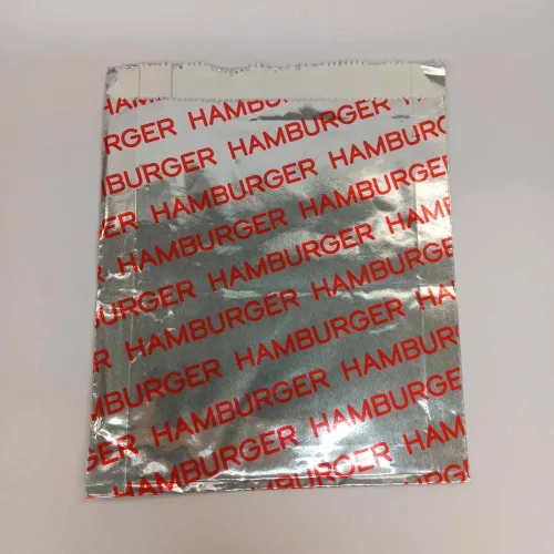 Miniatura 5 de Bolsas grandes de papel de aluminio para hamburguesa/hamburguesa con queso/sándwich, resistentes a la grasa, las mantiene calientes, color plateado