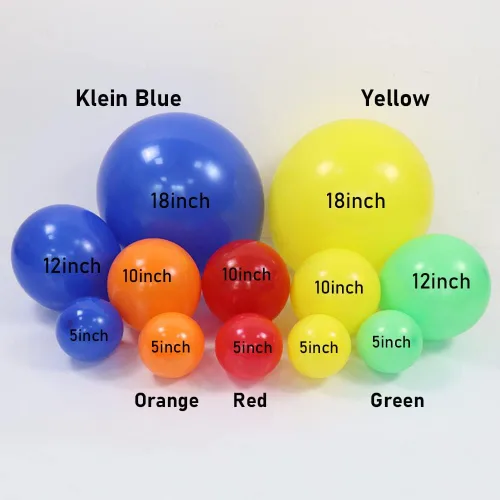Miniatura 6 de Kit de arco de guirnalda de globos azul, rojo, verde, amarillo, naranja, 132 piezas de arco de globos arcoíris para baby shower, despedida