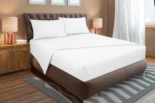 Miniatura 6 de ROYALE LINENS Juego de sábanas de 3 piezas individual XL, microfibra suave cepillada de 1800, 1 sábana bajera, 1 sábana encimera, 1 funda de Rayas