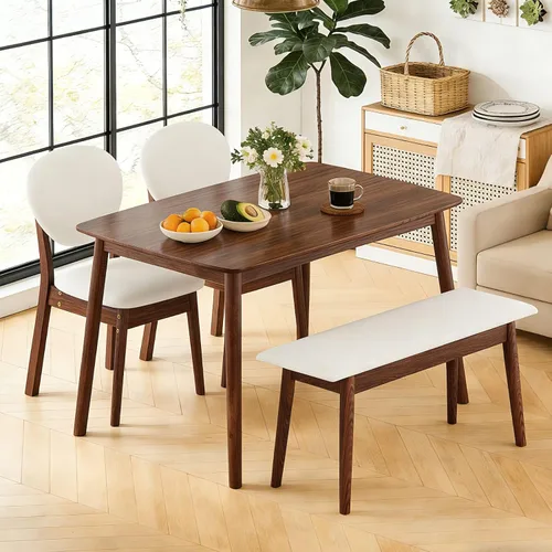 Miniatura 9 de Karl home Juego de mesa de comedor de 4 piezas para 4, juego de sillas de mesa de cocina modernas para espacios pequeños, apartamento, estante
