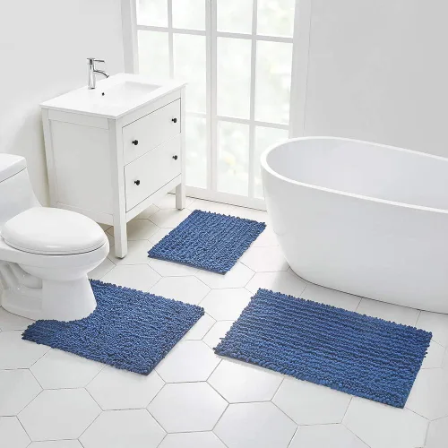 Miniatura 27 de Walensee Alfombra de baño antideslizante (24x17 pulgadas, rosa polvoriento) absorbente de agua, súper suave, lanuda de felpilla, lavable a máquina