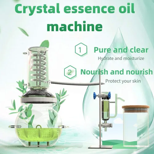 Miniatura 2 de YUEWO Equipo de destilación de aceite esencial de cristal de 1 galón/4 litros, máquina extractora de hidrosol, destiladores de agua, kit