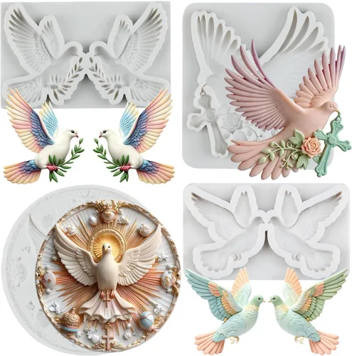 Miniatura 11 de Sijiangmold Molde de silicona cruzada para comunión, cáliz, paloma, fondant, bautismo, pastel, para bautismo, fiesta, decoración de pasteles