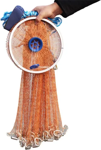 Miniatura 2 de Red de pesca de atarraya con marco de aluminio, malla de 0.8 pulgadas, diámetro de 7.8-13.8 pies