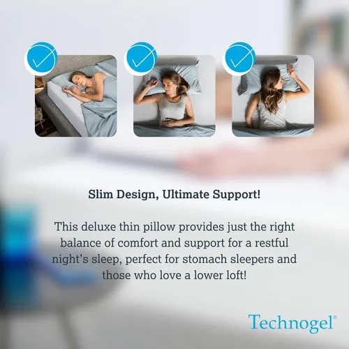 Miniatura 8 de Technogel Almohada de gel refrescante de lujo, tecnología de enfriamiento patentada, espuma viscoelástica inodora, soporte ergonómico transpirable