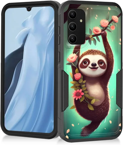 Miniatura 62 de Funda para Galaxy A14 5G, resistente de doble capa híbrida de policarbonato duro, goma suave, a prueba de golpes, funda protectora resistente