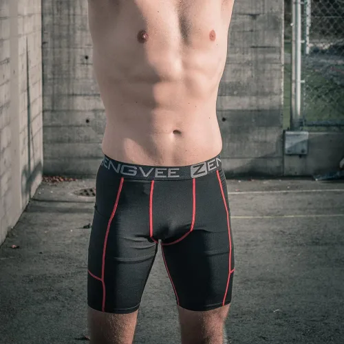 Miniatura 5 de ZENGVEE Pantalones cortos de compresión para hombre, paquete de 3 con bolsillo, pantalones cortos para correr, gimnasio, natación, yoga, escalada