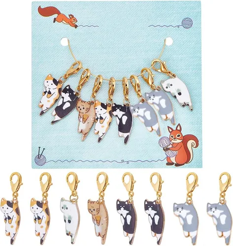 Miniatura 8 de NBEADS 2 Piezas 2 Estilos Cadenas Contador de Filas con Dijes de Abejas, Marcadores de Puntos con Números 0~9 Cuentas Acrílicas Dijes Marcadores