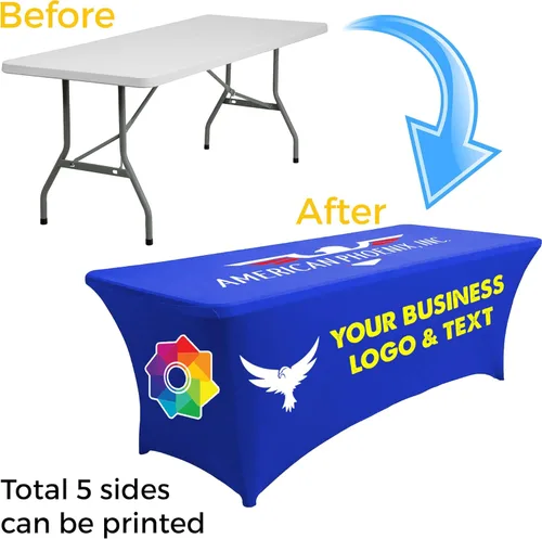 Miniatura 2 de UV Centre - Mantel con logotipo personalizado, mantel de elastano personalizado con tu diseño, imagen, logotipo y texto, mantel elástico ajustable