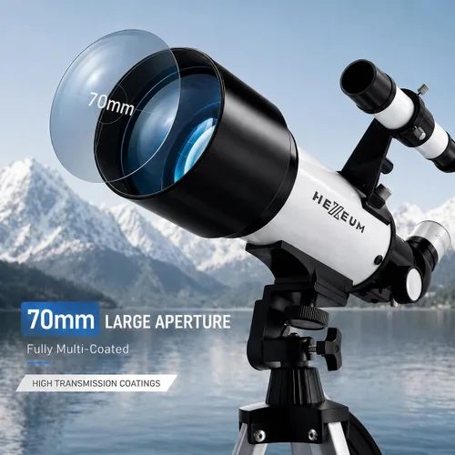 Miniatura 2 de Telescopio para niños y adultos – Telescopio refractor portátil para astronomía con apertura de 70 mm y longitud focal de 500 mm, montura