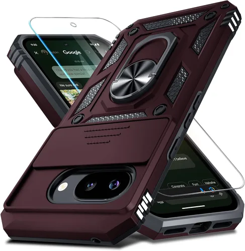 Miniatura 15 de Janmitta - Funda compatible con Google Pixel 9 Pro XL con cubierta deslizante para lente de cámara incorporada + protector de pantalla + soporte