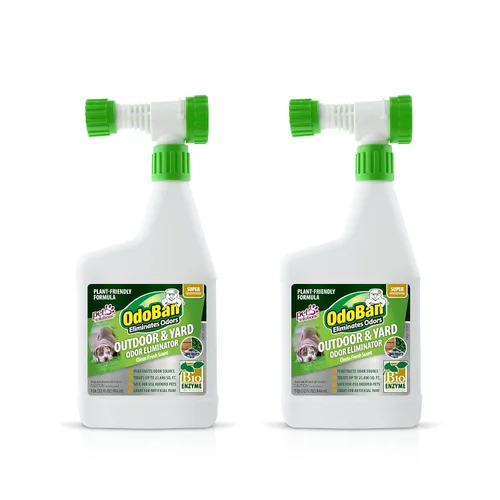 OdoBan Eliminador de olores para exteriores y patios, fórmula respetuosa con las plantas, fabricado en los Estados Unidos, aroma fresco y limpio,
