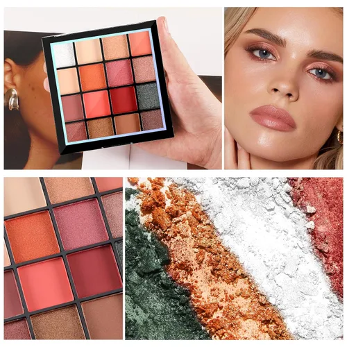 Miniatura 3 de Boobeen Paleta de Sombras de Ojos Colorida Maquillaje-16 Colores, Sombra de Ojos Mate y con Brillantina, Paletas de Sombras de Ojos Brillantes