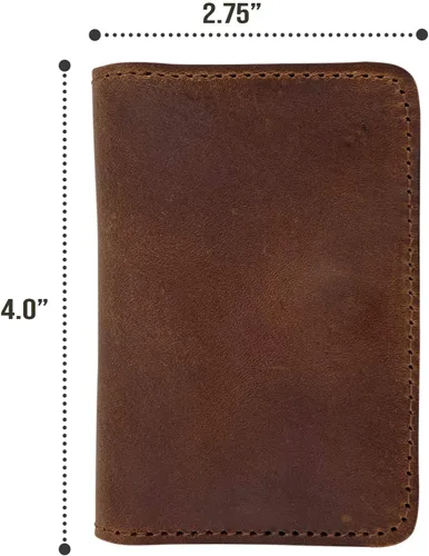 Miniatura 6 de Hide & Drink, Billetera plegable hecha a mano de cuero de grano completo, color marrón bourbon
