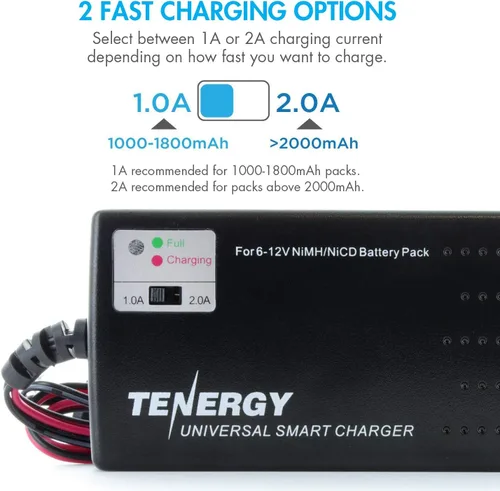 Miniatura 5 de Combo: cargador universal inteligente: 6 V a 12 V #01025 (versión 2) + 2 piezas Tenergy 7.2 V NiMH paquete de baterías de 3800 mAh