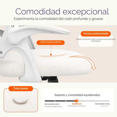 Miniatura 4 de NEO CHAIR Silla de escritorio para oficina y gaming ergonómica con soporte lumbar, altura ajustable, ruedas giratorias, brazos abatibles, silla