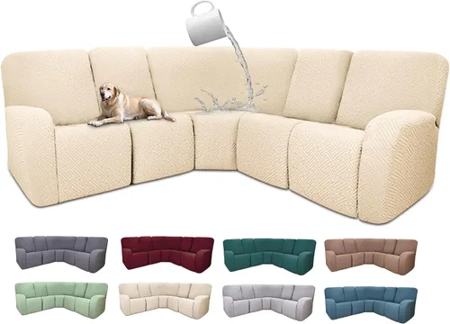 Miniatura 35 de Fundas de sofá reclinable seccional 100% impermeables para sofá reclinable en forma de L, funda de sofá modular de esquina en forma de L, fundas