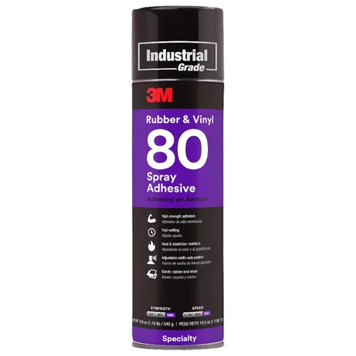 ​Spray adhesivo de hule y vinilo 3M 80, aerosol de 24 onzas (Peso neto 19 oz)