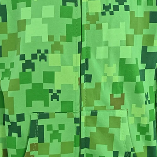 Miniatura 3 de Minecraft Sudadera con capucha para niños, diseño de cara de enredadera negra y verde, sudadera