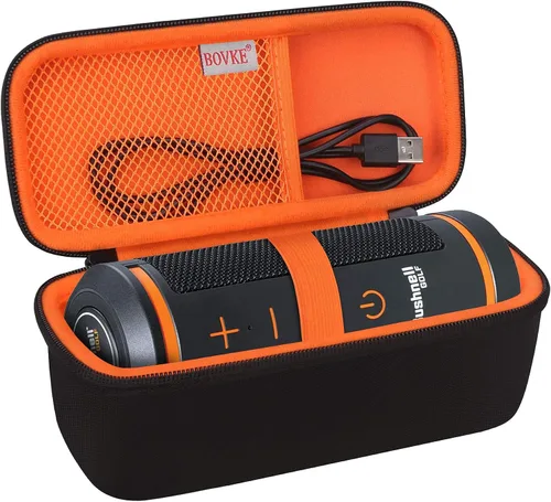 Miniatura 7 de BOVKE Funda de transporte para Bushnell Wingman 2/Bushnell Wingman Golf GPS Bluetooth altavoz, bolsillo de malla adicional para cables de carga