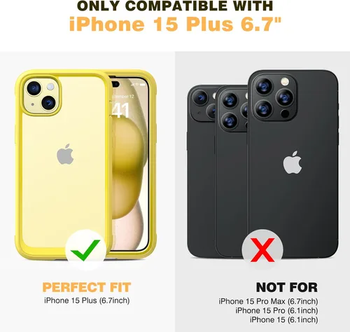 Miniatura 262 de Diaclara Funda diseñada para iPhone 16, mejorada [protección completa de la cámara], carcasa resistente de cuerpo completo con protector de pantalla
