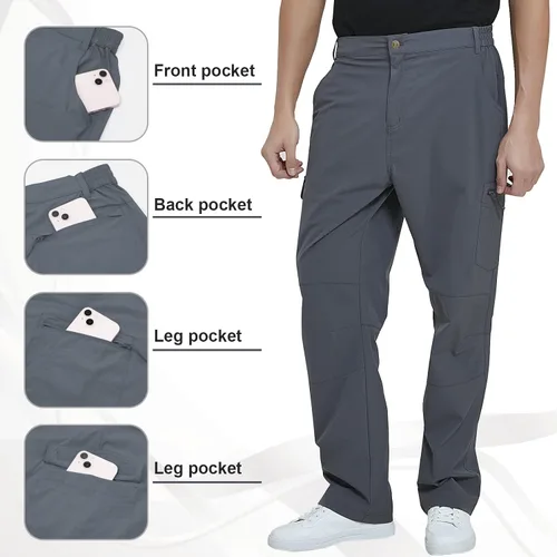 Miniatura 3 de MEETYOO Pantalones cargo de senderismo para hombre, impermeables, tácticos, ligeros, elásticos, para acampar