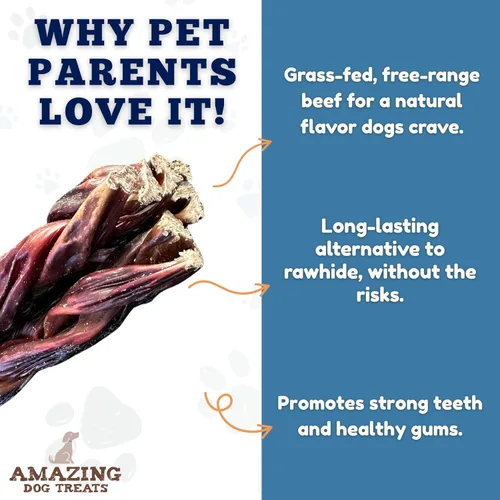 Miniatura 3 de Amazing Dog Treats - Carne seca de esófago para perros (10-12 pulgadas - 30 unidades/paquete) - Gullet Dog Chews