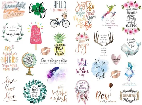 Miniatura 3 de Seasonstorm - Calcomanías precortadas, resistentes a los rayos UV e impermeables con palabras en inglés de bendición y diseño de copos de papel