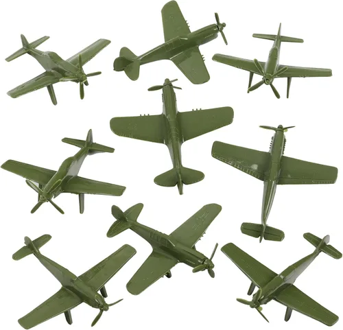 Miniatura 11 de TimMee Aviones de Caza Ases WW2 - Aviones de plástico azules de 9 piezas para soldados de ejército, fabricados en EE. UU