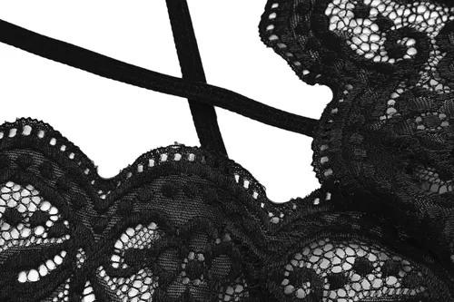 Miniatura 4 de Body de lencería de encaje para mujer una pieza cuello halter ropa de noche