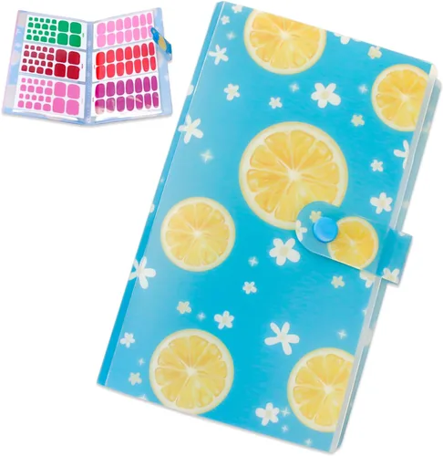 Miniatura 8 de Álbum de recolección de 120 ranuras para tiras de esmalte de uñas, envolturas completas para uñas de los pies, carpetas de almacenamiento vacías